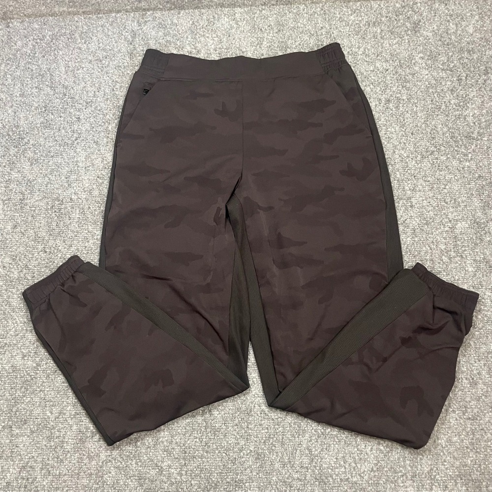 Athleta Brooklyn Lined Camo Jogger Womens 8 Black Camouflage Ribbed‎ Trim Pants